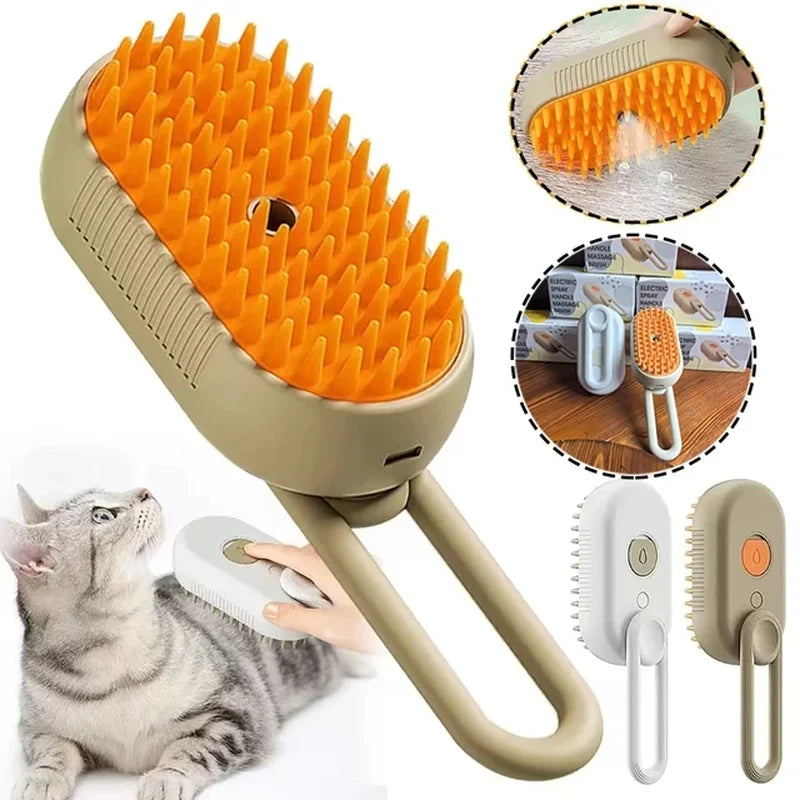 3 in 1 Cat Steam Brush One Touch Spray