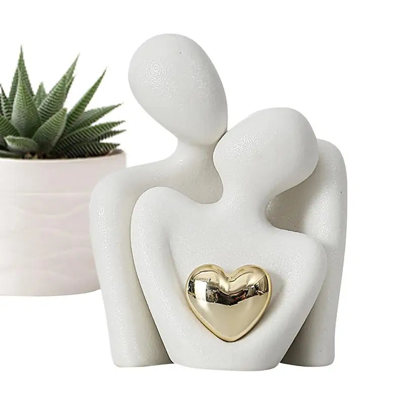 Decoration home sculpture ceramic couple sculpture