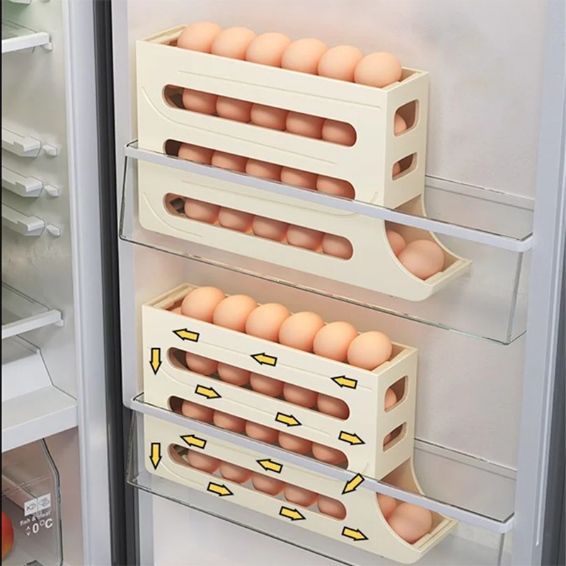 Automatic Scrolling Egg Rack Holder Storage