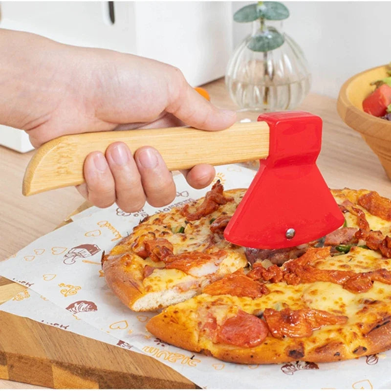 Stainless steel axe pizza cutter