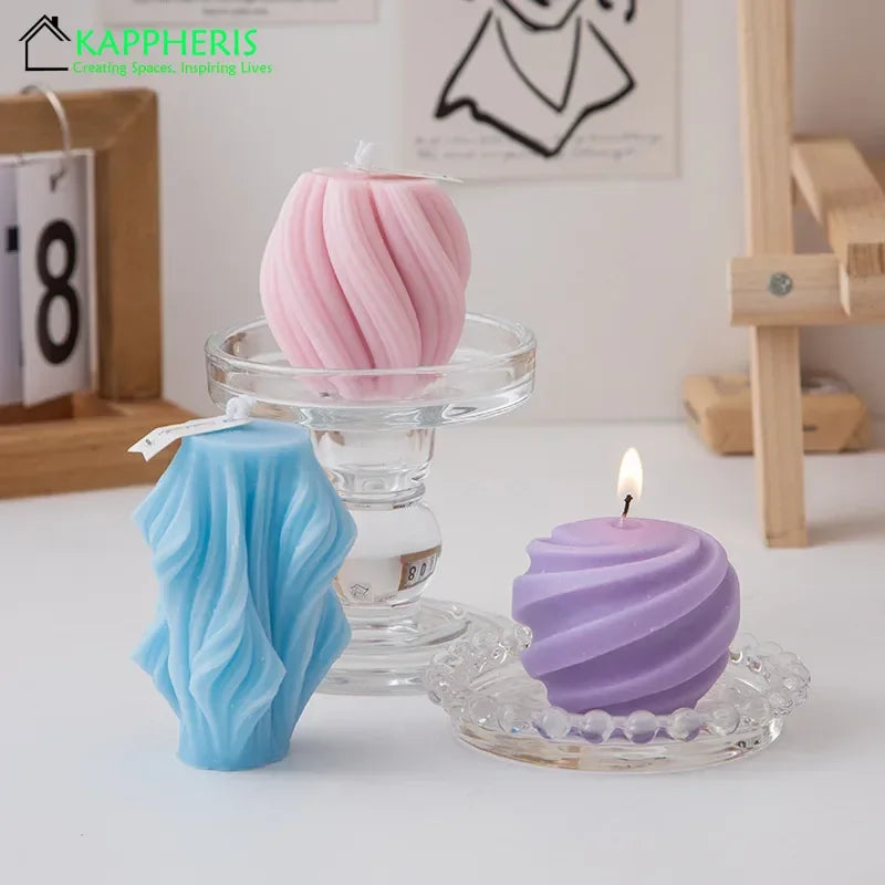 3D Swirl Scented Candles Aesthetic Unique Spiral