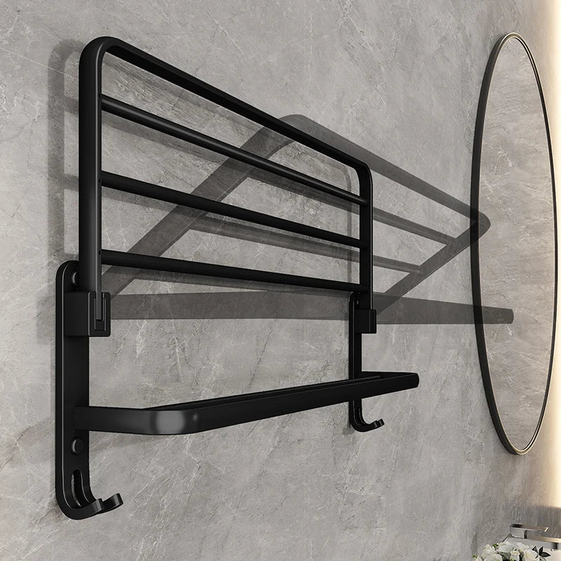 Matte Black 50CM Folding Towel Holder