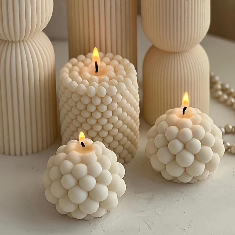 3D Cylindrical Bead Bubble Candle