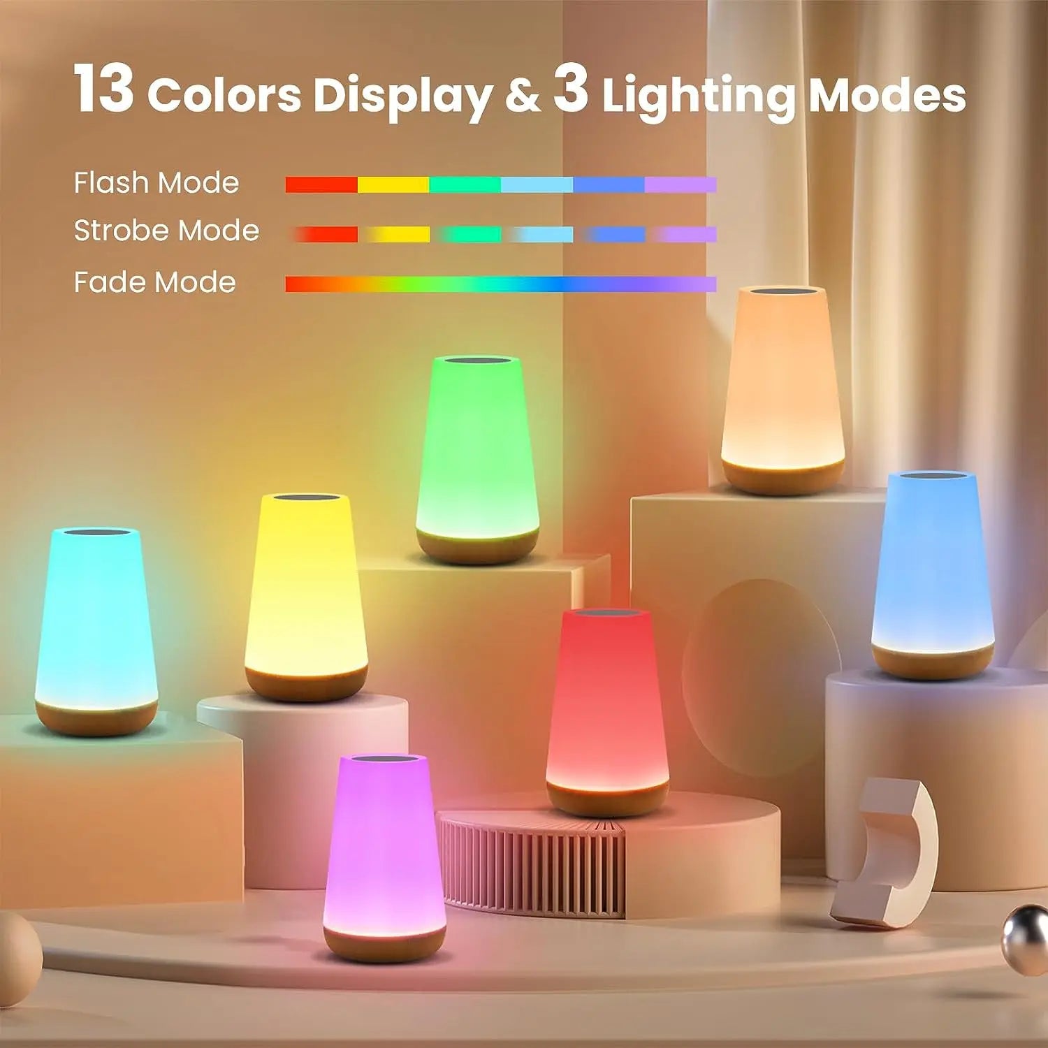 13-Color Changing Bedside Lamp